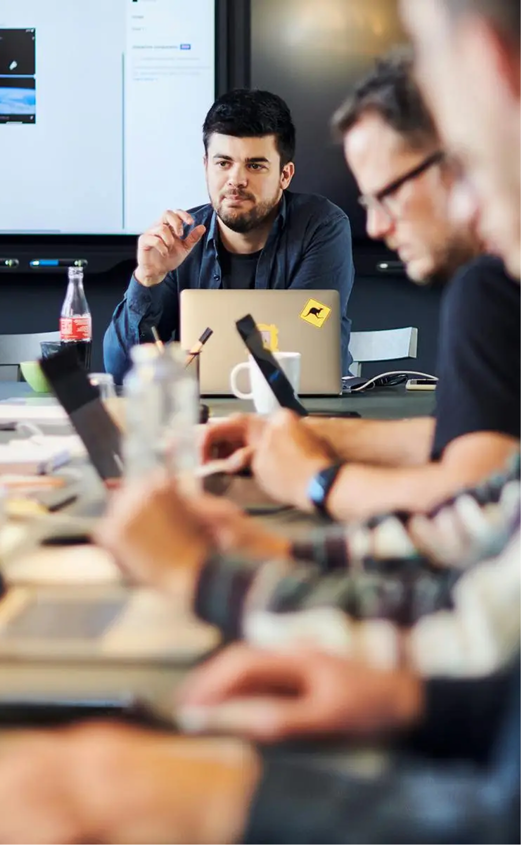Rafael working at his desk